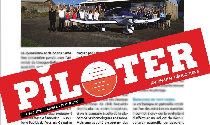 Aéroclub de St Junien dans le magazine Piloter de janvier 2022